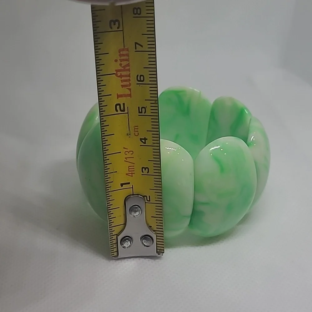 VINTAGE Classic Acrylic Resin Wide Cuff Stretch Bracelet - Picture 11 of 13